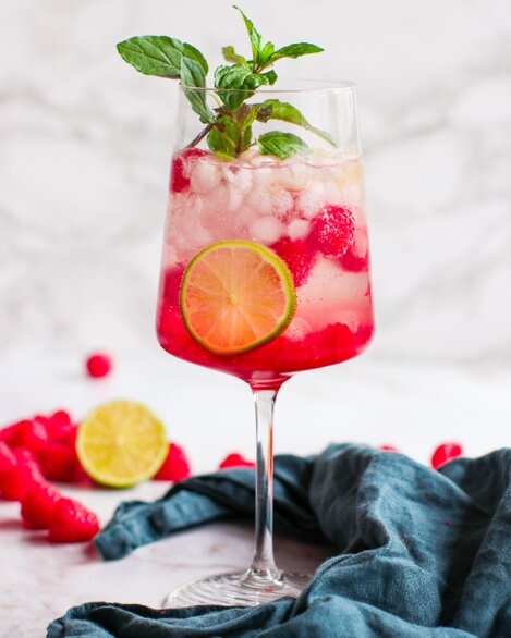 Spritz BIO de zmeură cu vanilie și mentă